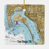 San Diego CA Nautical Chart Keramisch Ornament (Achterkant)