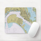San Diego CA Nautical Harbor Chart mousepad Muismat (Met muis)