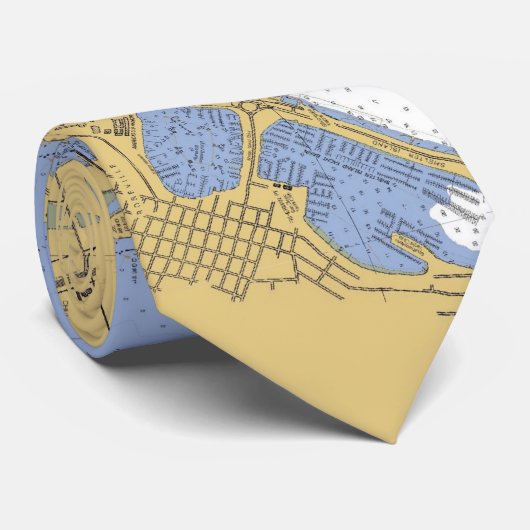 San Diego, CA Nautical Harbor Chart Stropdas (Opgerold)