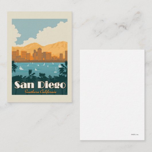 San Diego, CA Notitiekaartje (Voorkant / Achterkant)