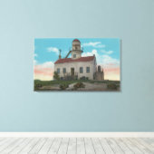 San Diego, CA - oude Spaanse vuurtoren op Canvas Afdruk (Insitu (Houten vloer))