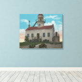San Diego, CA - oude Spaanse vuurtoren op Canvas Afdruk (Insitu (Houten vloer))