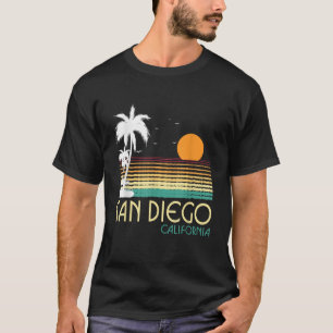 San Diego CA Palmbomen Californië Souvenir Retro T-shirt