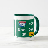 San Diego, CA Road Sign Mok (Voorkant rechts)