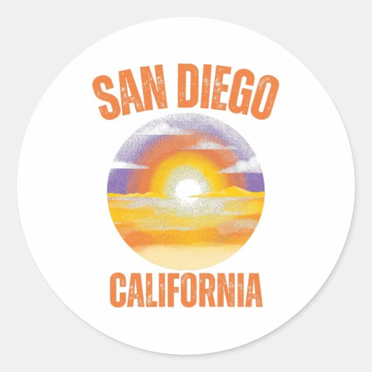 SAN DIEGO CA RONDE STICKER (Voorkant)