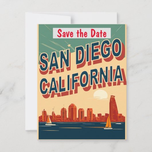 San Diego, CA, Save the Date,  Briefkaart (Voorkant)