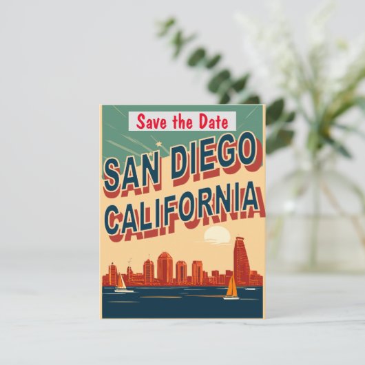 San Diego, CA, Save the Date, Briefkaart (Staand voorkant)