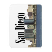 San Diego CA Skyline met San Diego in de lucht Magneet (Verticaal)