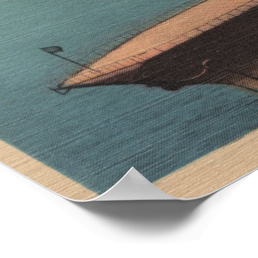 San Diego, CA - Uitzicht US Navy Vliegtuig Carrier Poster (Hoek)