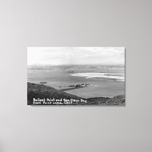 San Diego, CA-Uitzicht van Ballast Point en Bay Canvas Afdruk (Voorkant)