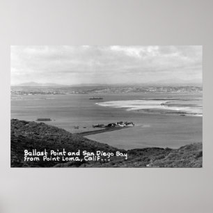 San Diego, CA-Uitzicht van Ballast Point en Bay Poster