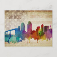 San Diego, CA | Waterverf City Skyline