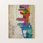 San Diego, CA | Waterverf City Skyline Legpuzzel (Verticaal)
