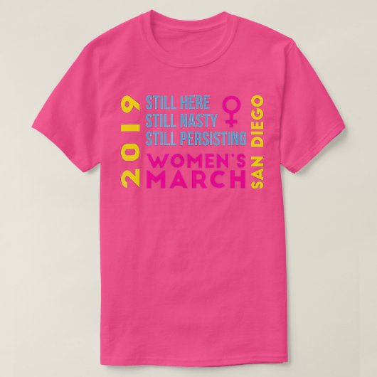 San Diego CA Womens March 2019 Nasty T-shirt (Design voorkant)