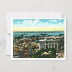 San Diego CA Zakendistrict 1910s Briefkaart