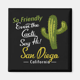 San Diego Cactus Funny Retro Magneet