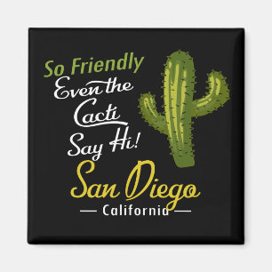 San Diego Cactus Funny Retro Magneet