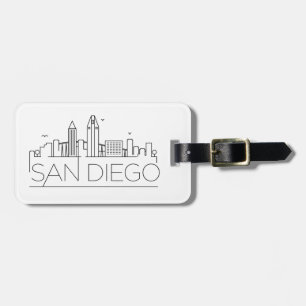 San Diego, Cali Stylized City Skyline Bagagelabel