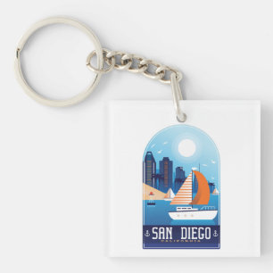 San Diego California  AcrylSleutelhanger Sleutelhanger
