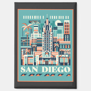 San Diego California Art Deco Magneet