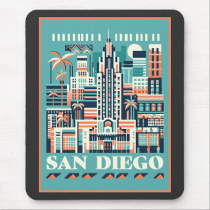 San Diego California Art Deco Muismat
