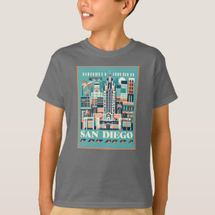 San Diego California Art Deco T-shirt