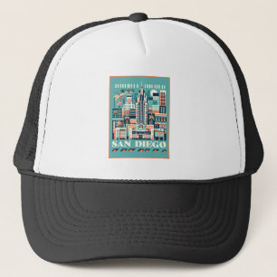 San Diego California Art Deco Trucker Pet