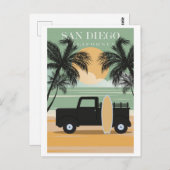  San Diego California Beach Travel Briefkaart (Voorkant / Achterkant)