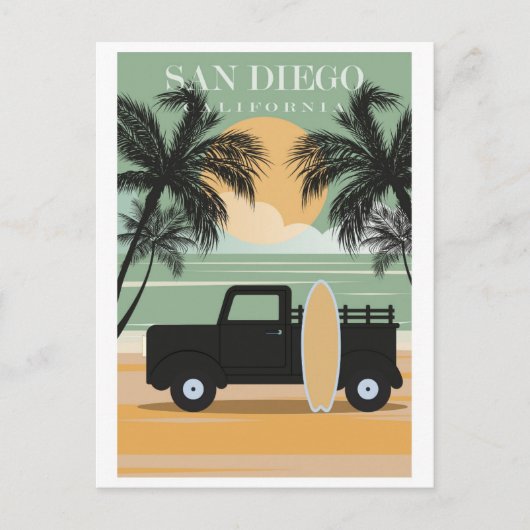  San Diego California Beach Travel Briefkaart (Voorkant)