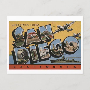 San Diego California Big Letter Briefkaart