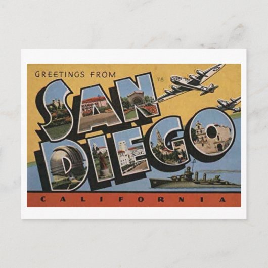  San Diego California Big Letter Briefkaart (Voorkant)