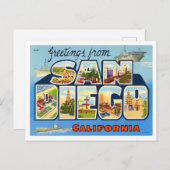 San Diego, California  Big Letters Briefkaart (Voorkant / Achterkant)
