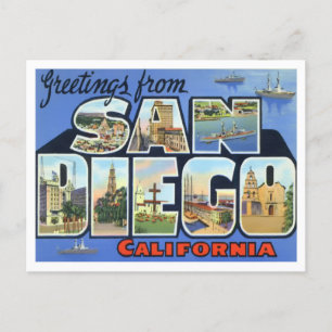 San Diego, California  Big Letters Briefkaart