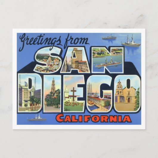San Diego, California  Big Letters Briefkaart (Voorkant)