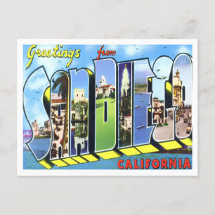 San Diego, California  Big Letters Briefkaart