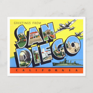 San Diego, California  Big Letters Briefkaart