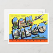 San Diego, California  Big Letters Briefkaart (Voorkant / Achterkant)