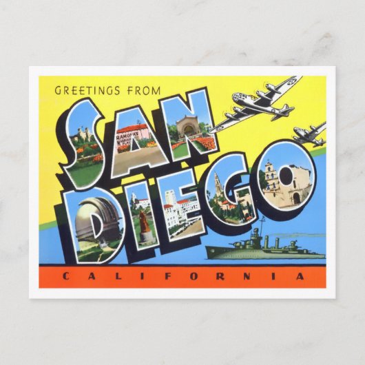 San Diego, California  Big Letters Briefkaart (Voorkant)