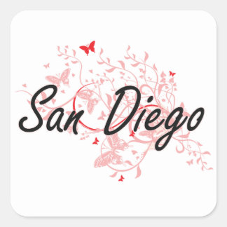 San Diego California City Artistisch design met ma Vierkante Sticker