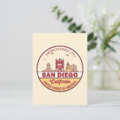 San Diego California City Skyline-embleem Briefkaart (Staand voorkant)