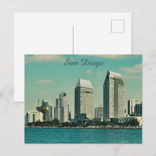 San Diego California City Skyline reisfoto Briefkaart (Voorkant / Achterkant)