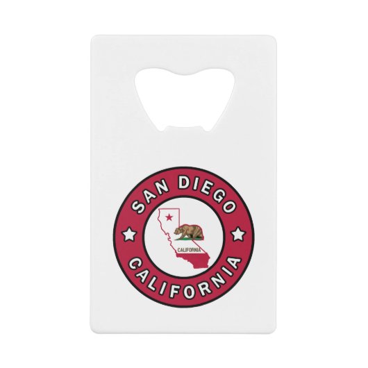 San Diego California Creditkaart Flessenopener (Voorkant)