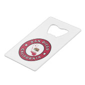 San Diego California Creditkaart Flessenopener (Voorkant Gekanteld)