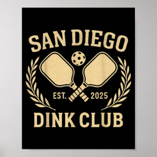 San diego california dink pickleball club atletiek poster