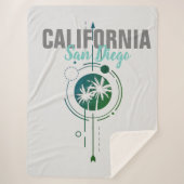 San Diego California Geometric Palms Sherpa Deken (Voorkant)