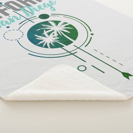 San Diego California Geometric Palms Sherpa Deken (3/4)