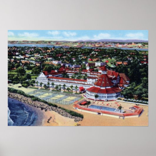 San Diego California Hotel Del Coronado Poster (Voorkant)