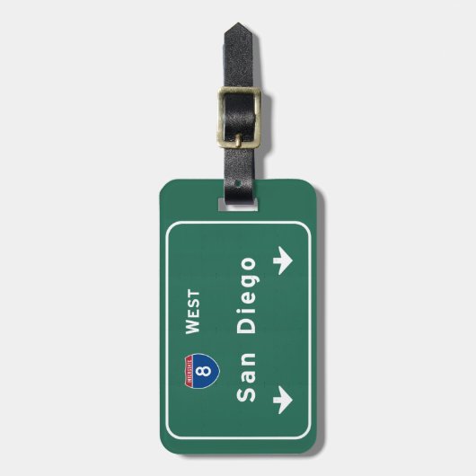 San Diego California Interstate Highway Freeway: Bagagelabel (Voorkant verticaal)