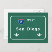 San Diego California Interstate Highway Freeway: Briefkaart (Voorkant / Achterkant)
