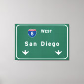 San Diego California Interstate Highway Freeway: Canvas Afdruk (Voorkant)